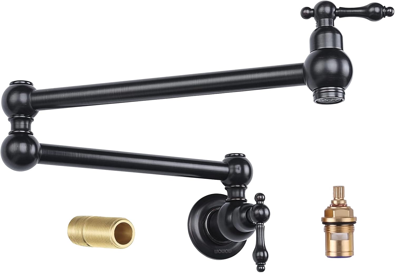 Buy Wowow Pot Filler Faucet Wall Mount Brass Faucets Kitchen Double Handle Oil Rubbed Bronze Faucet Commercial Folding Kitchen Faucet Stretchable Double Joint Swing Arm Faucet Copper Single Hole Faucet Online In