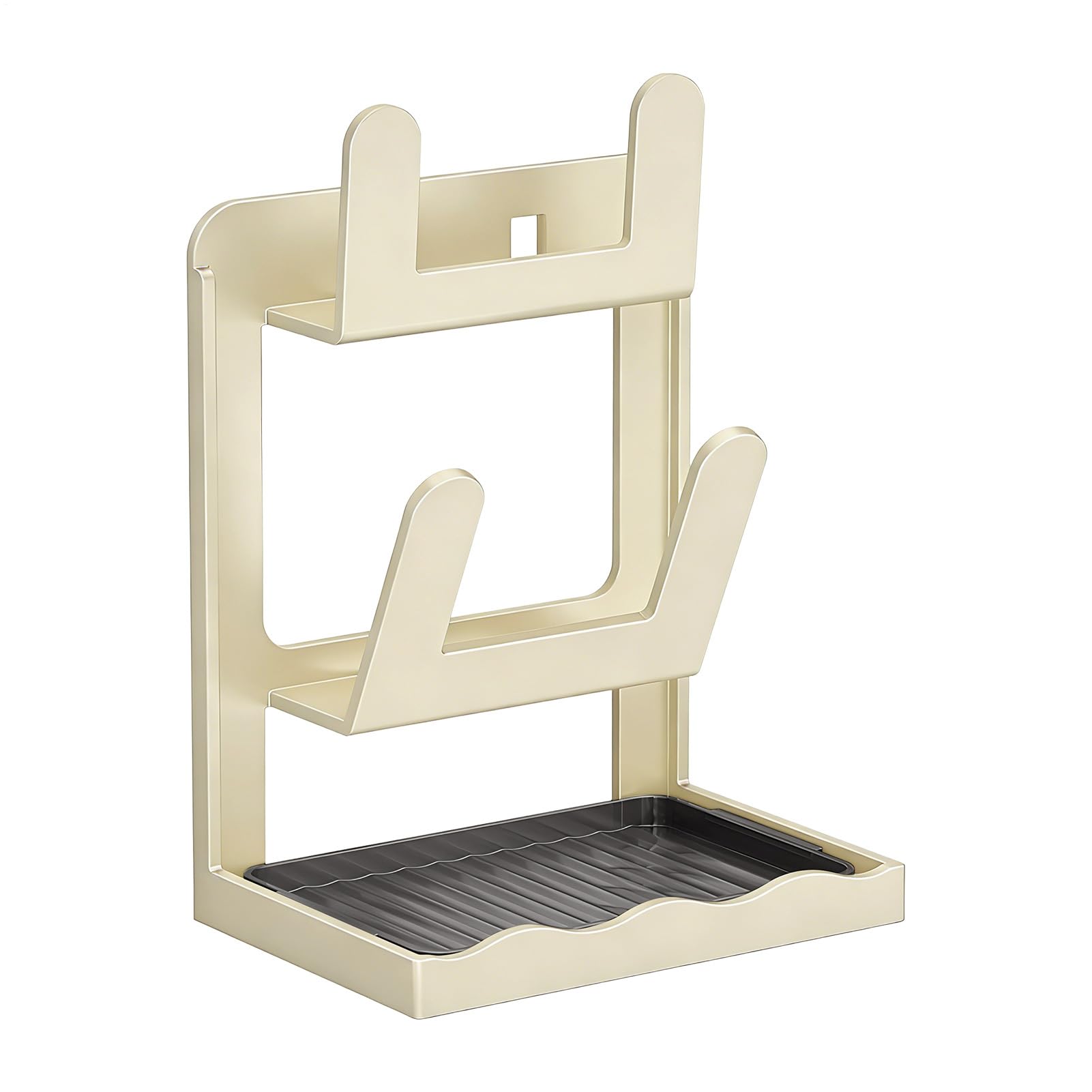 Étagère verticale stable deux étages de cuisine pour casseroles poêles et garde-manger