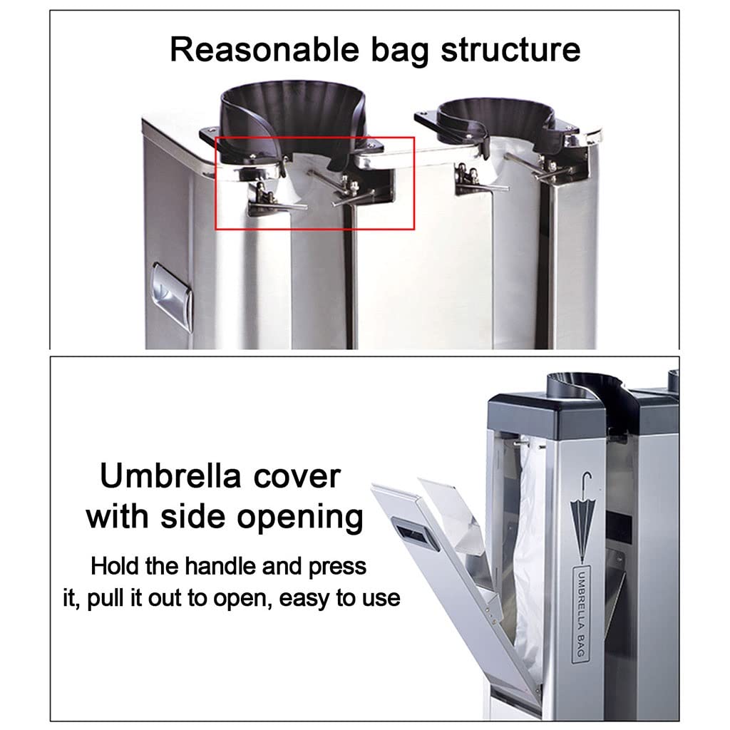Machine d'emballage Automatique pour parapluies humides avec Support, présentoir métallique pour parapluies Professionnels, idéal pour l'emballage et Le Rangement, incluant 200 Sacs.