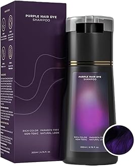Polar Hair Dye Shampoo, Hair Color Dye Shampoo, Hair Care Instant Dye, Natural Hair Color for Gray Hair Coverage, Suitable for Women & Men (Purple)