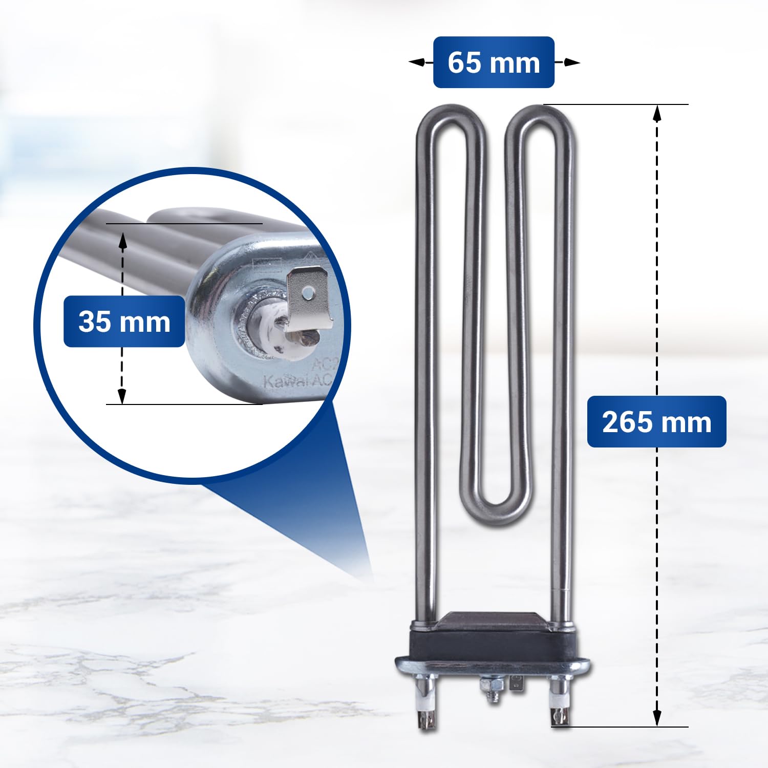 Heizung Heizelement Heizstab für Waschmaschine Ersatz für Bauknecht Whirlpool 481010550891 1800W 230V für Waschmaschine Waschgerät Ersatzteile Heizelemente