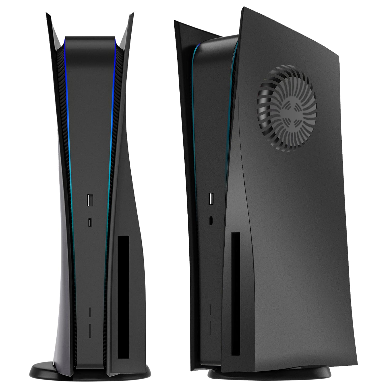 für PS5 Disc Edition Faceplate, Anti-Scratch staubdichtes Gehäuse Ersatz, Cover Skin fit für PS5 Konsole (CD-ROM) mit Kühlungsöffnung, Platten für P5 Zubehör, Einfache Installation - Schwarz