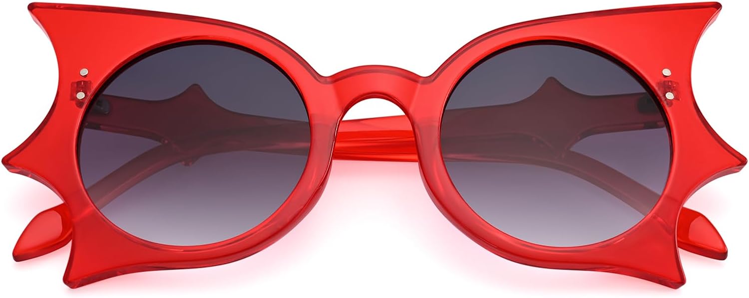 Dollger Bat Sunglasses for Women, Funky Gothic Sunglasses for Cosplay Party, Butterfly Halloween Bat Goth Accessories - Image 2