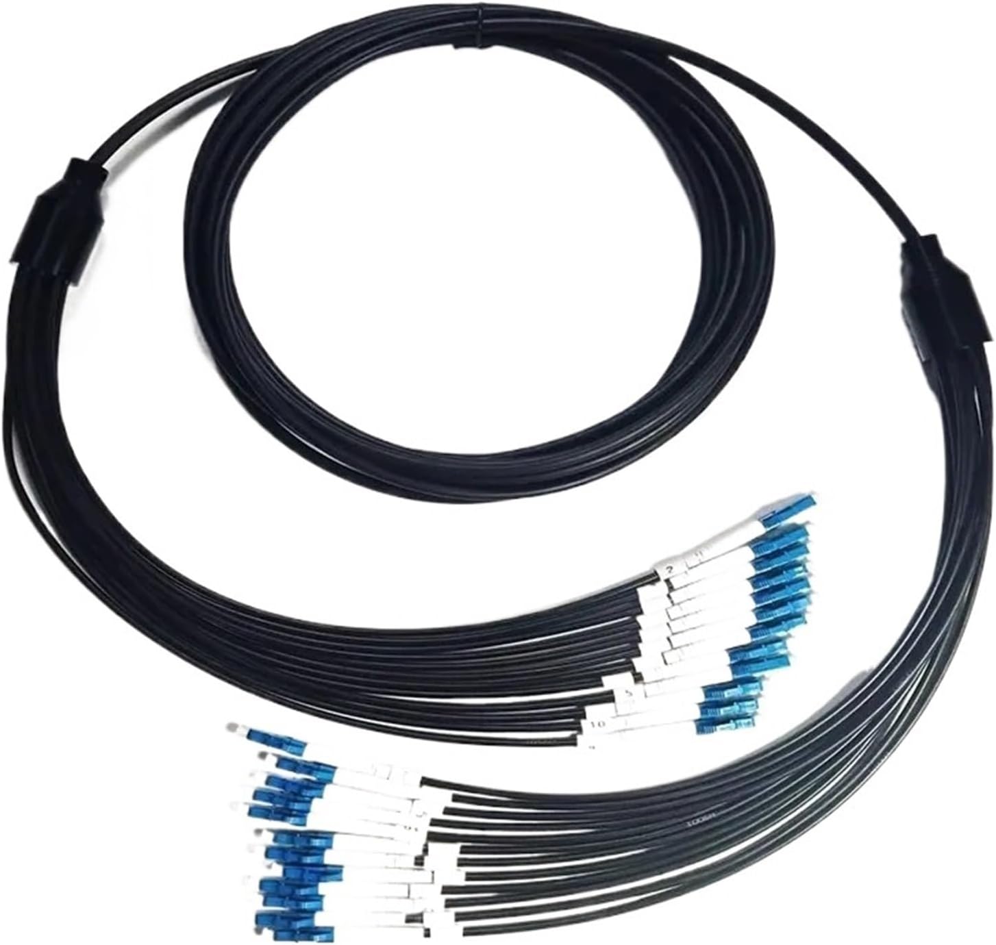 150 Meters,TPU Field Armored Fiber Optic Jumper,LC,Single-Mode, 12 Cores,Waterproof, with PCD310 Cable Reel and Protective Head