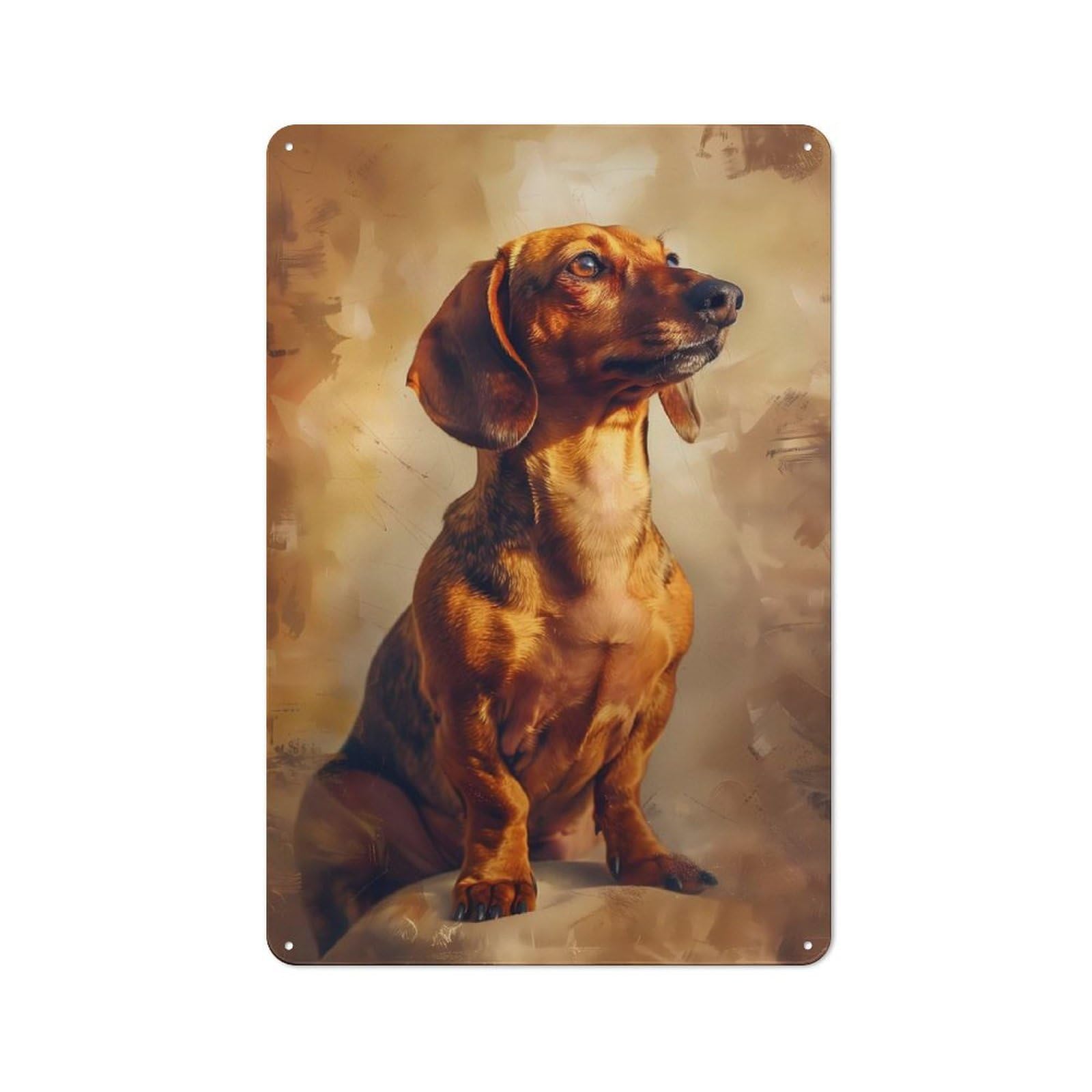 Junmoney Classic Dachshund Posing Tin Wall Plaque 30X20cm With For Living Room Or Hallway, A Decorative Christmas Gift For Hallway Decor Fans