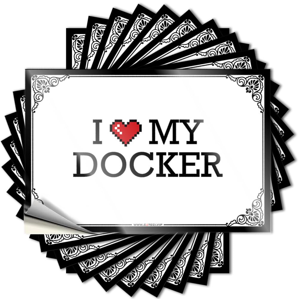 I Love My Docker Tattoos Hot | Cool Bumper Removable Decal Pack(6X9CM)