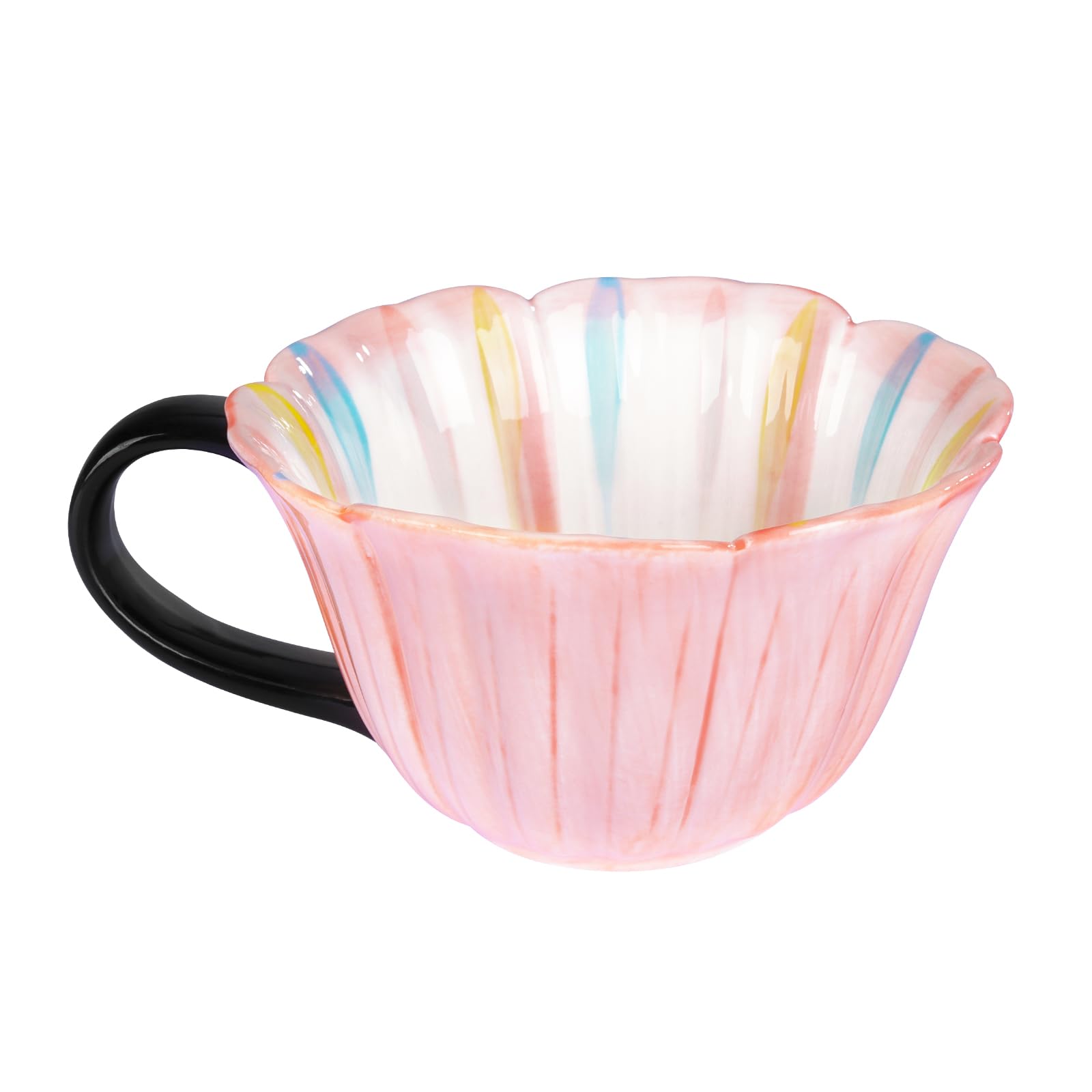 Petal Shape Cappuccino Cup Ceramic Coffee Latte Tea Espresso Mug 260ml/8oz