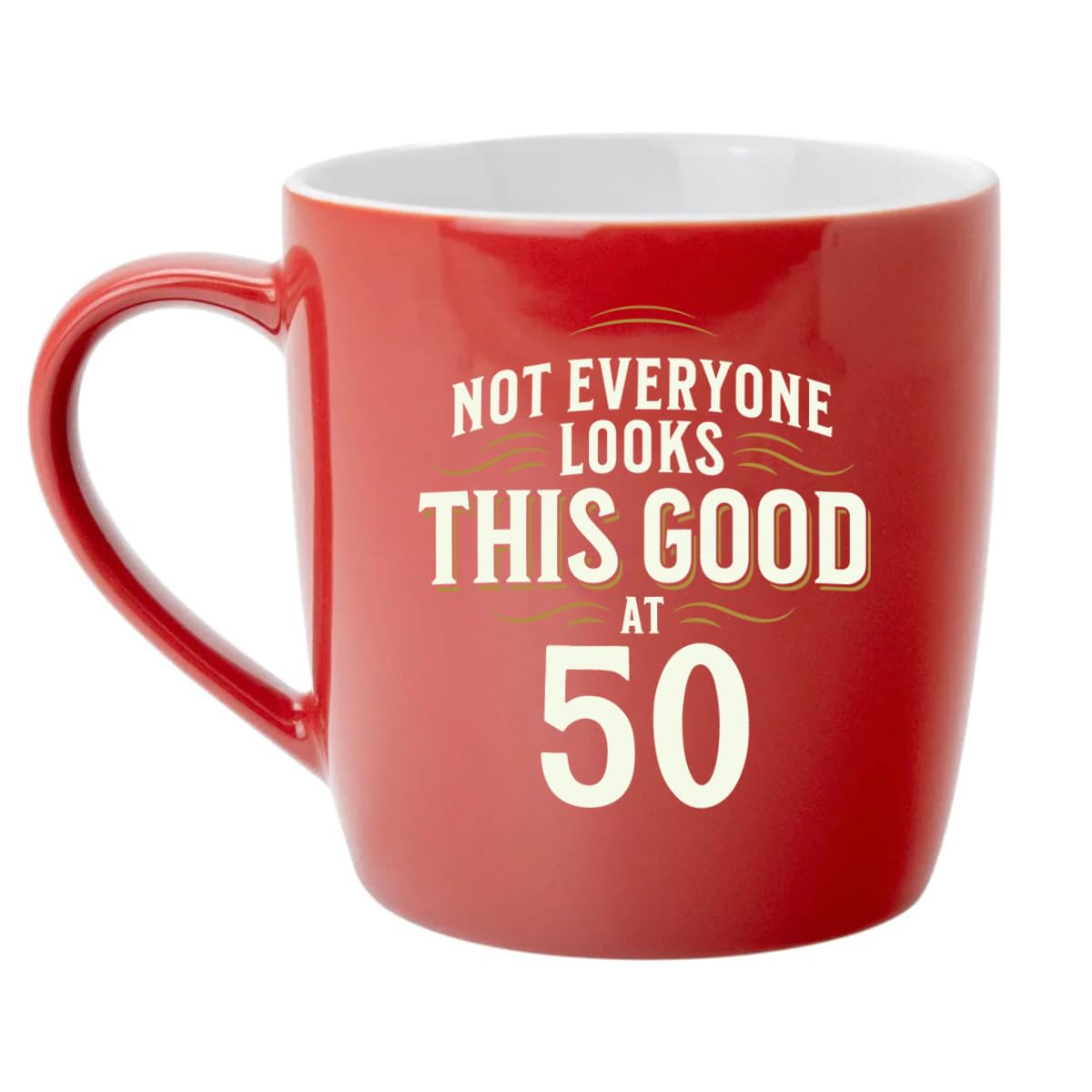 50th Birthday Gift Mug Present Keepsake for Women Men Funny Age 50 Happy Birthday - 350ml (Red)