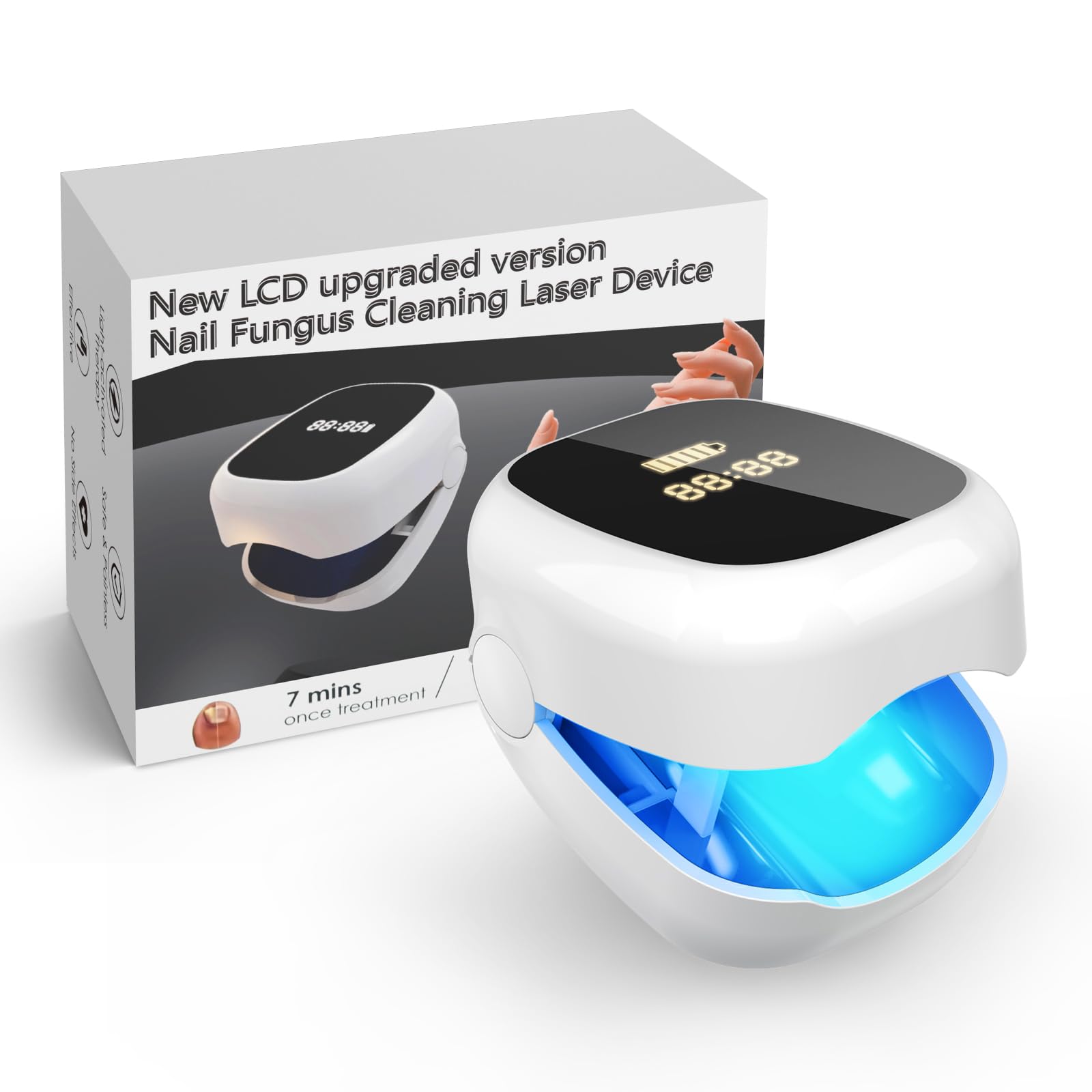 Podoclear Nagelpilz Lasergerät 470 nm blaues Licht 910 nm Infrarotlicht tragbares Behandlungsgerät digitaler Anzeige