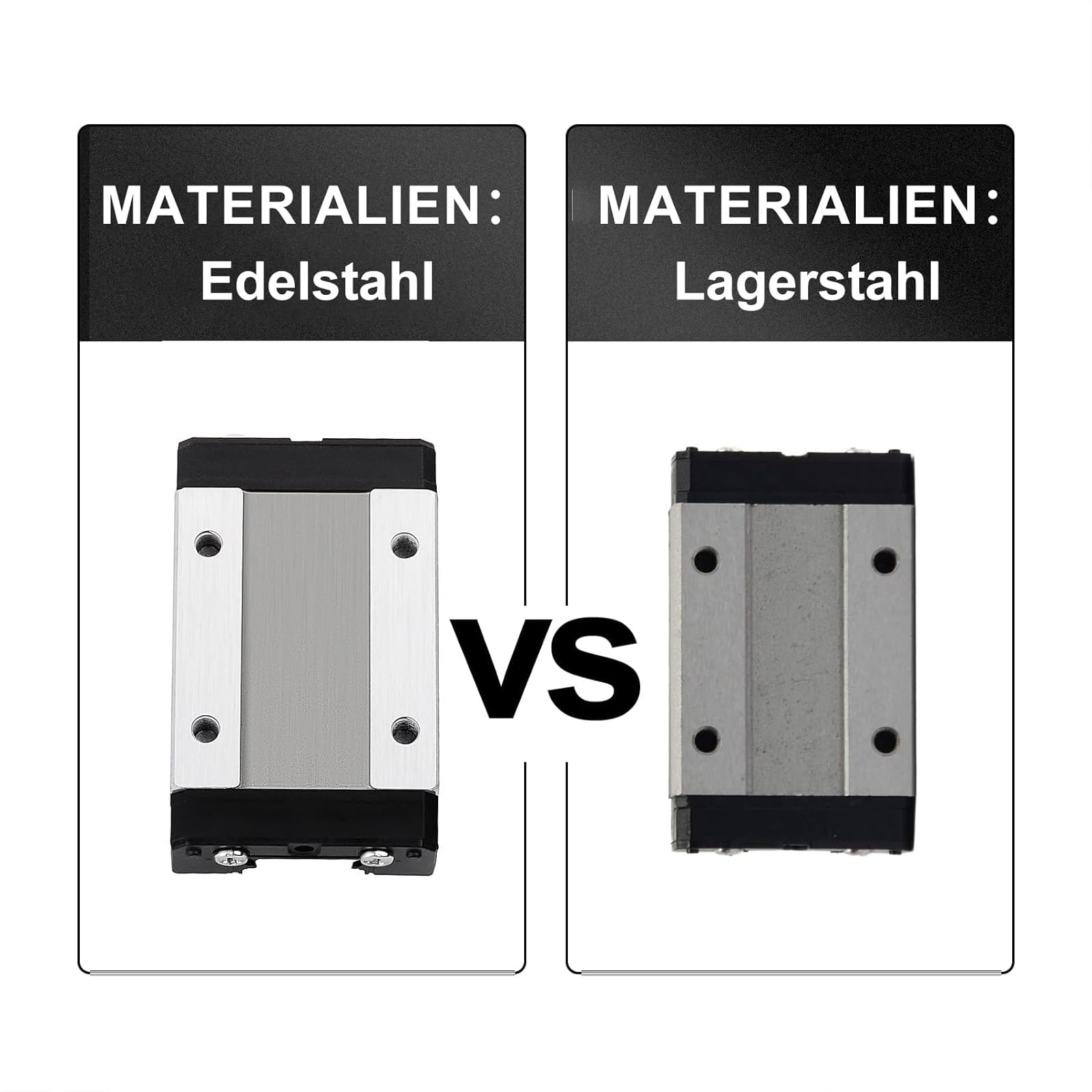 MGN12 Rail de guidage linéaire avec bloc de chariot MGN12H en acier inoxydable noir pour imprimante 3D et machines à faire soi-même (type H, 400 mm)