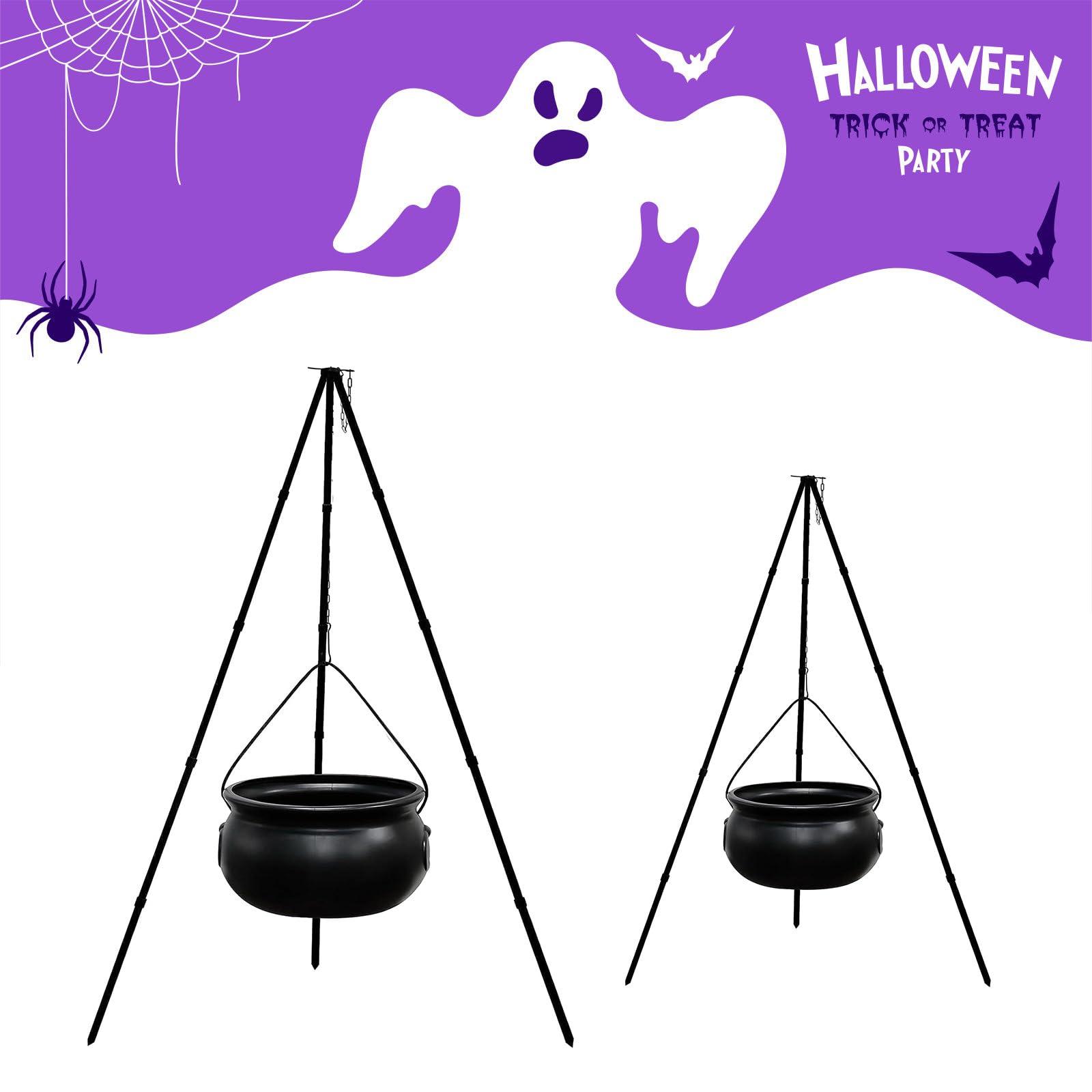 Wyjątkowa dekoracja na Halloween, duży sześciokąt na statywie z oświetleniem na cukierki, imprezy o tematyce czarownic i nawiedzoną dekorację halloweenową