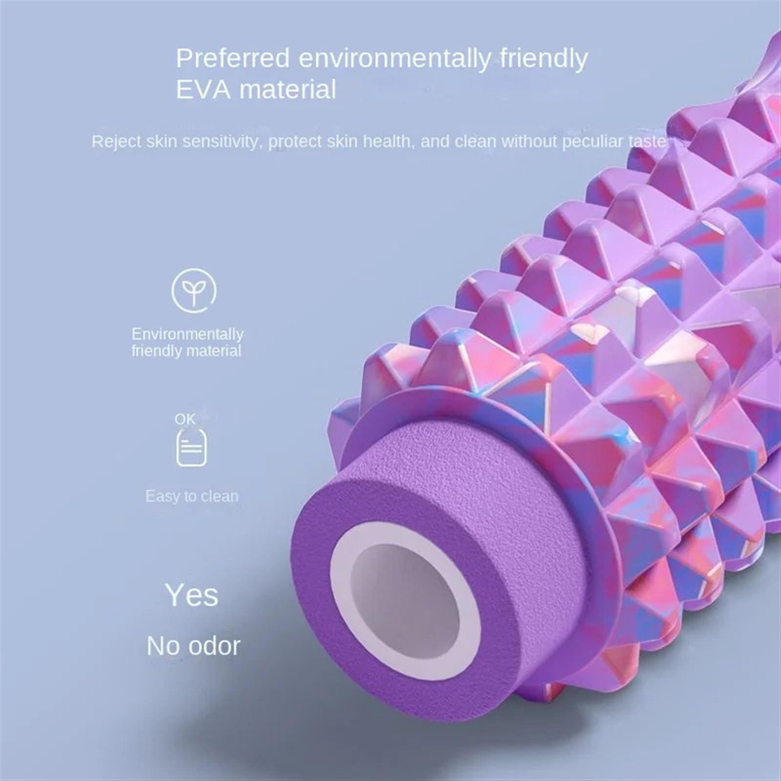 foam roller Rodillo de espuma con eje for relajación muscular, rodillo masaje, columna Yoga, equipo Fitness, 45x16cm para Espalda Piernas y Yoga