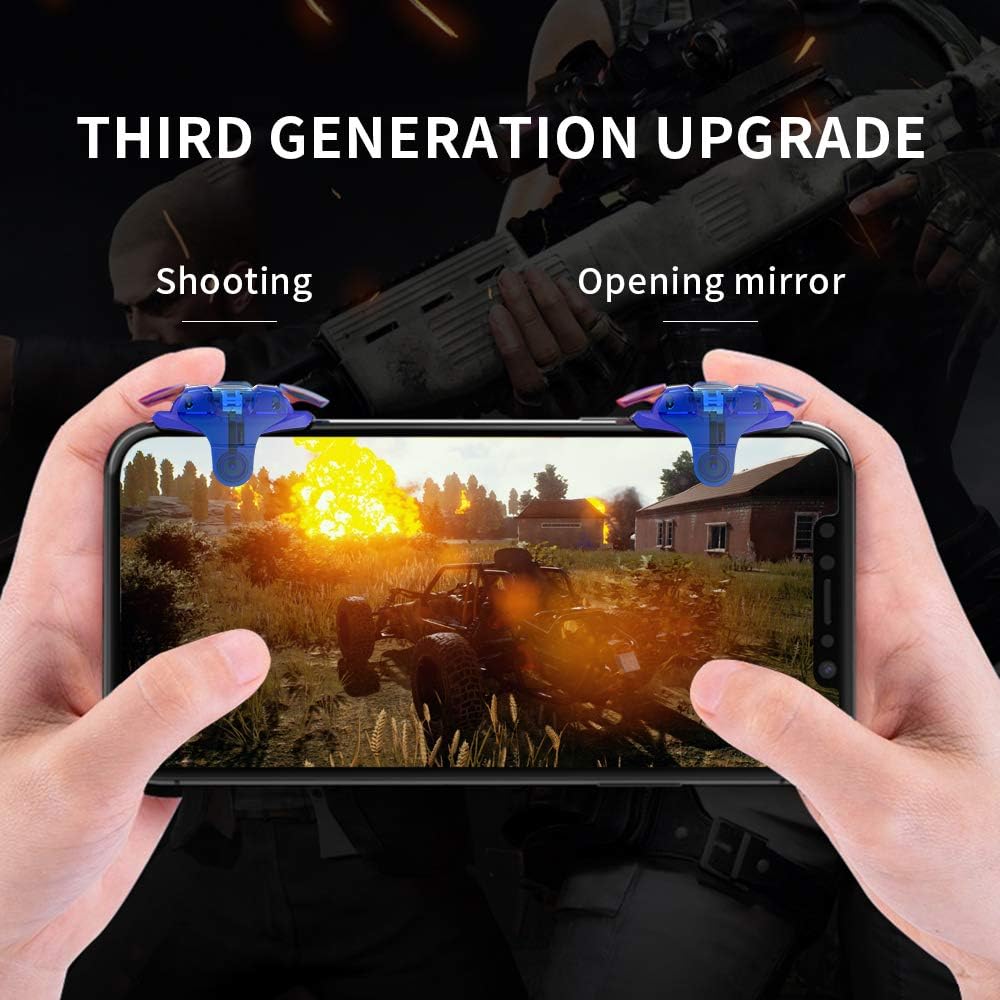 Buy Newseego Mobile Game Controller Trigger Upgraded Version Mobile Controllers Colorful Trigger Sensitive Shoot And Aim Button For Knives Out Rules Of Survival Trigger For Android Ios Blue Online In Usa B0939x2tdp
