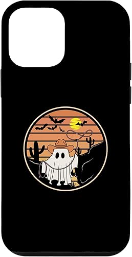 iPhone 12 mini lindo, divertido fantasma vaquero de Halloween, familia, funda occidental