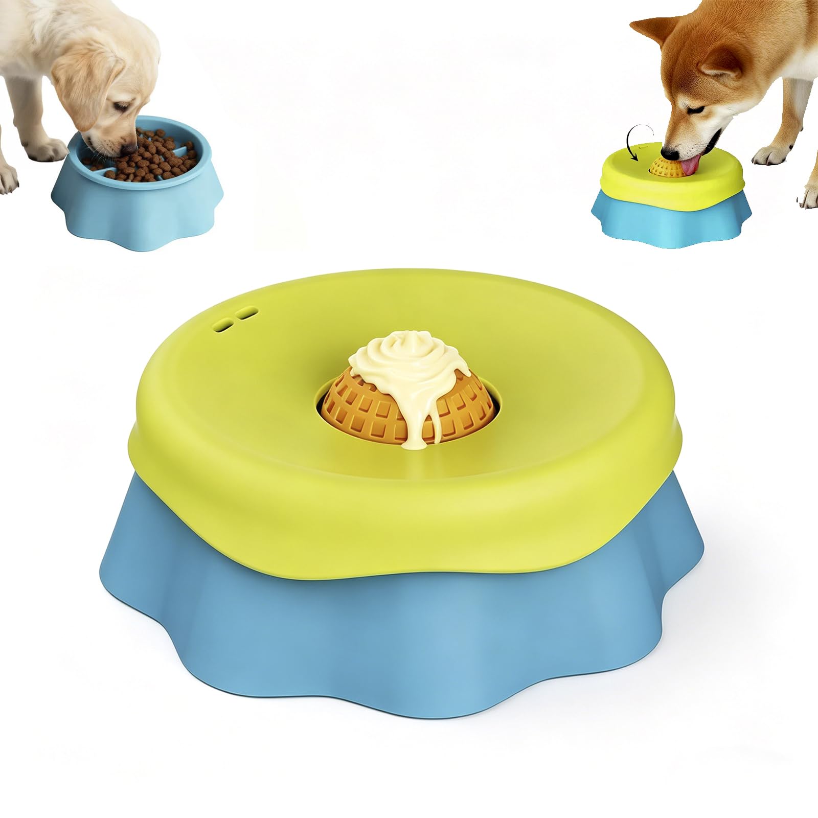 PAPAcroscoma Schleckball Hund, Schleckball Hundenapf für Flüssige Leckerlis | Joghurt leckball für Hunde Hundespielzeug, Lick Bowl Leckball für Hunde, Leckkugel Slow Feeder Dog Toys