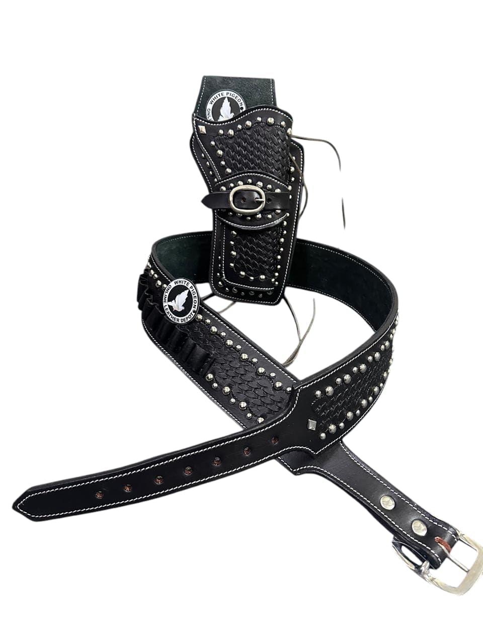 Colt North Western Cowboy Cartridge Belt with Ammo Rigs Gun Cover .357. 38. (Brown Left Hand, Size 5 (46