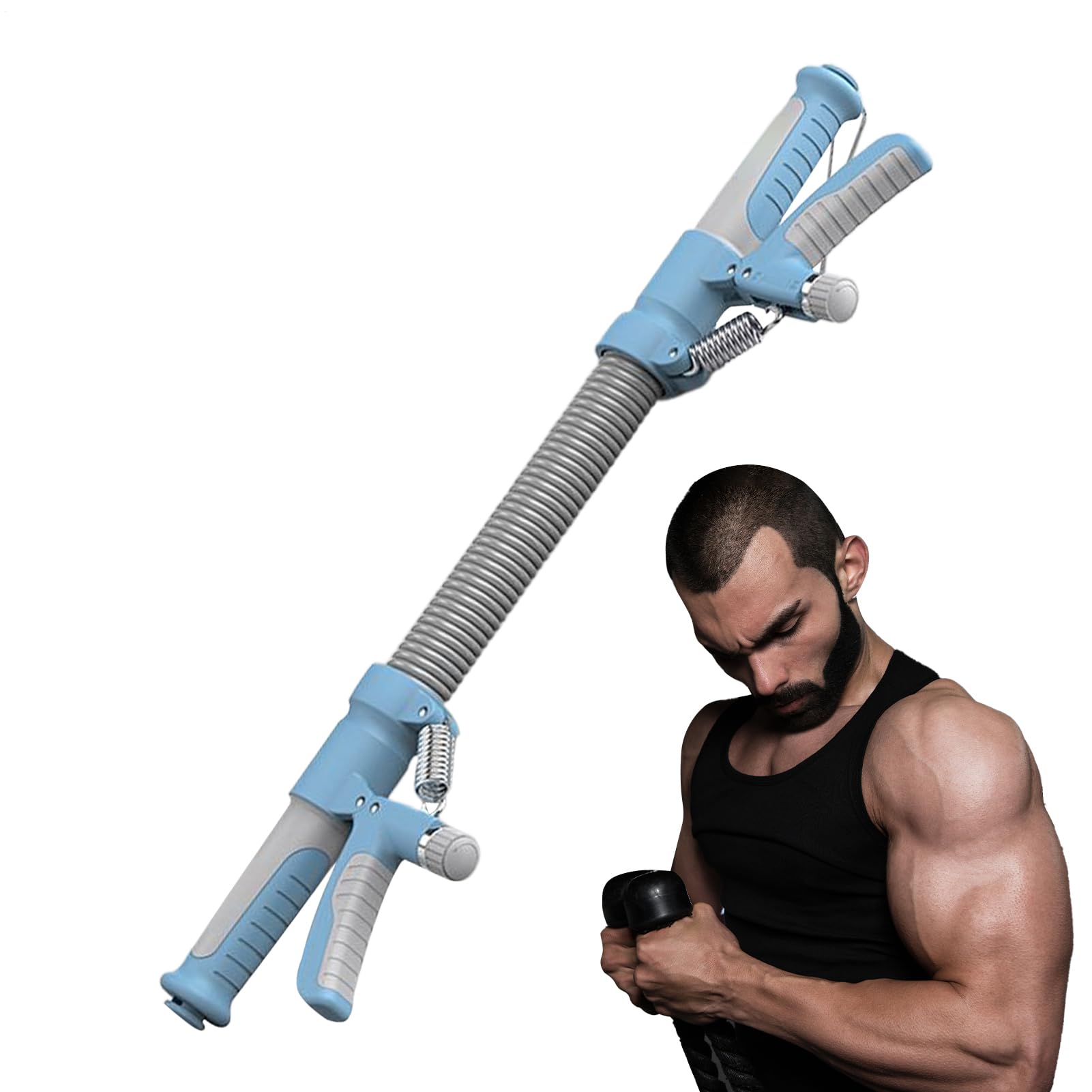 Appareil de musculation des bras 2 en 1 avec résistance réglable pour force de préhension - 8
