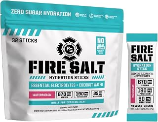 Fire Salt Watermelon Electrolyte Hydration Sticks, Zero Sugar, 32 Count