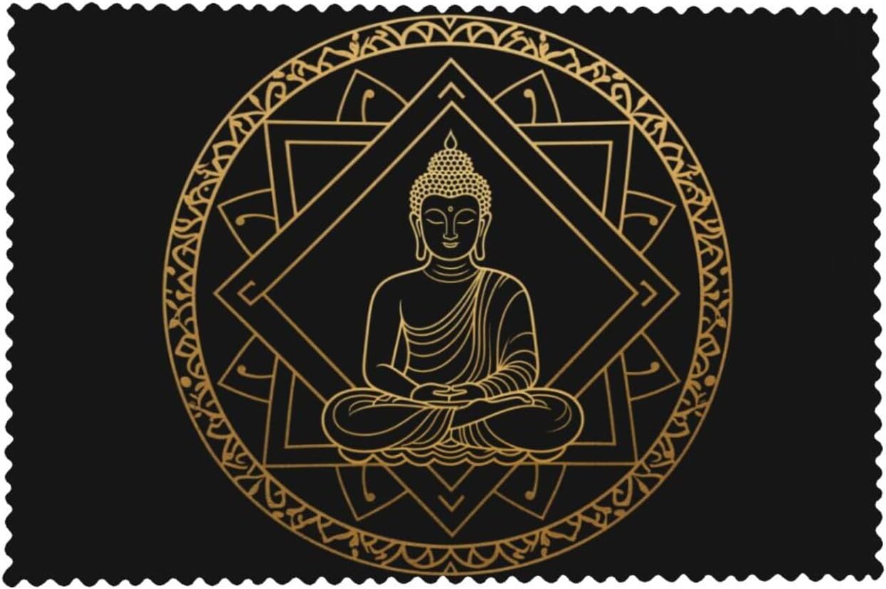 Buddha Buddhism Graphic Idea for Buddhist Placemats 12x18 Inch Anti - Oil & Heat - Insulated Table Mats - Set of 4 for Party Kitchen Dining Decoration