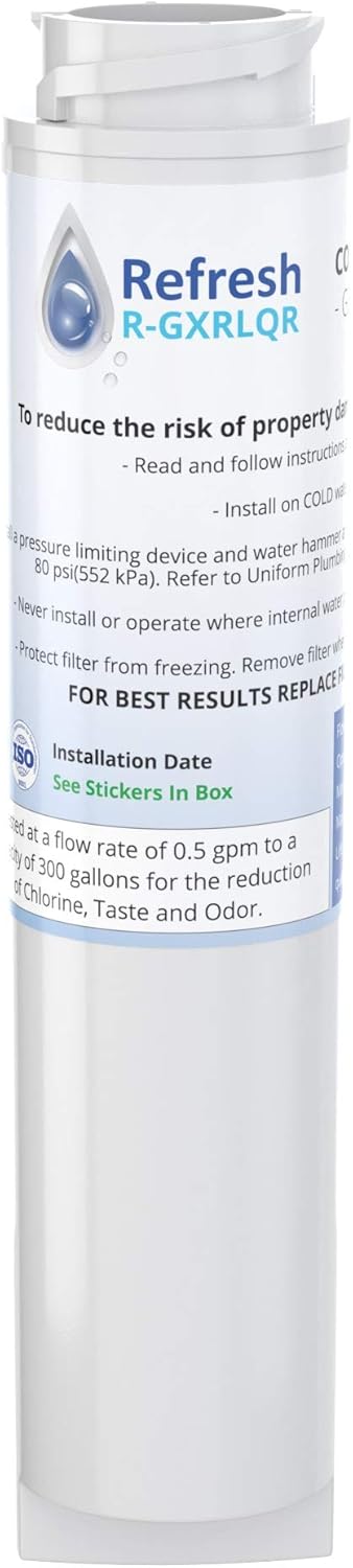 Refresh Replacement Refrigerator Water Filter for GE SmartWater GXRLQR, Kenmore 46-9914, AP3418061, WR17X11608, EFF-6023A and Aqua Fresh WF27 (1 Pack)