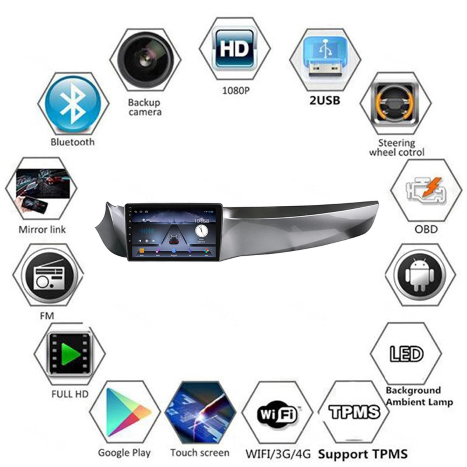 Android 15 Odtwarzacz Samochodowy Radio 9-calowy Ekran Dotykowy Multimedia Dla Alfa Romeo Giulietta 2010-2014, Nawigacja Gps Obsługa Bluetooth 4g Wi-fi, Kamera Cofania Mirror Link,4CoreWifi1G+16G