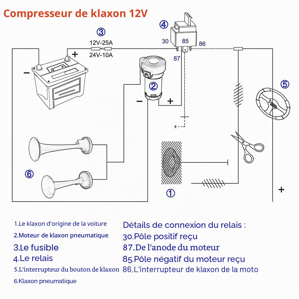 NEWFUN Klaxon Camion 12v, Tracteur, pour Voiture Camion Voiture Tricycle Bateau Train Etc
