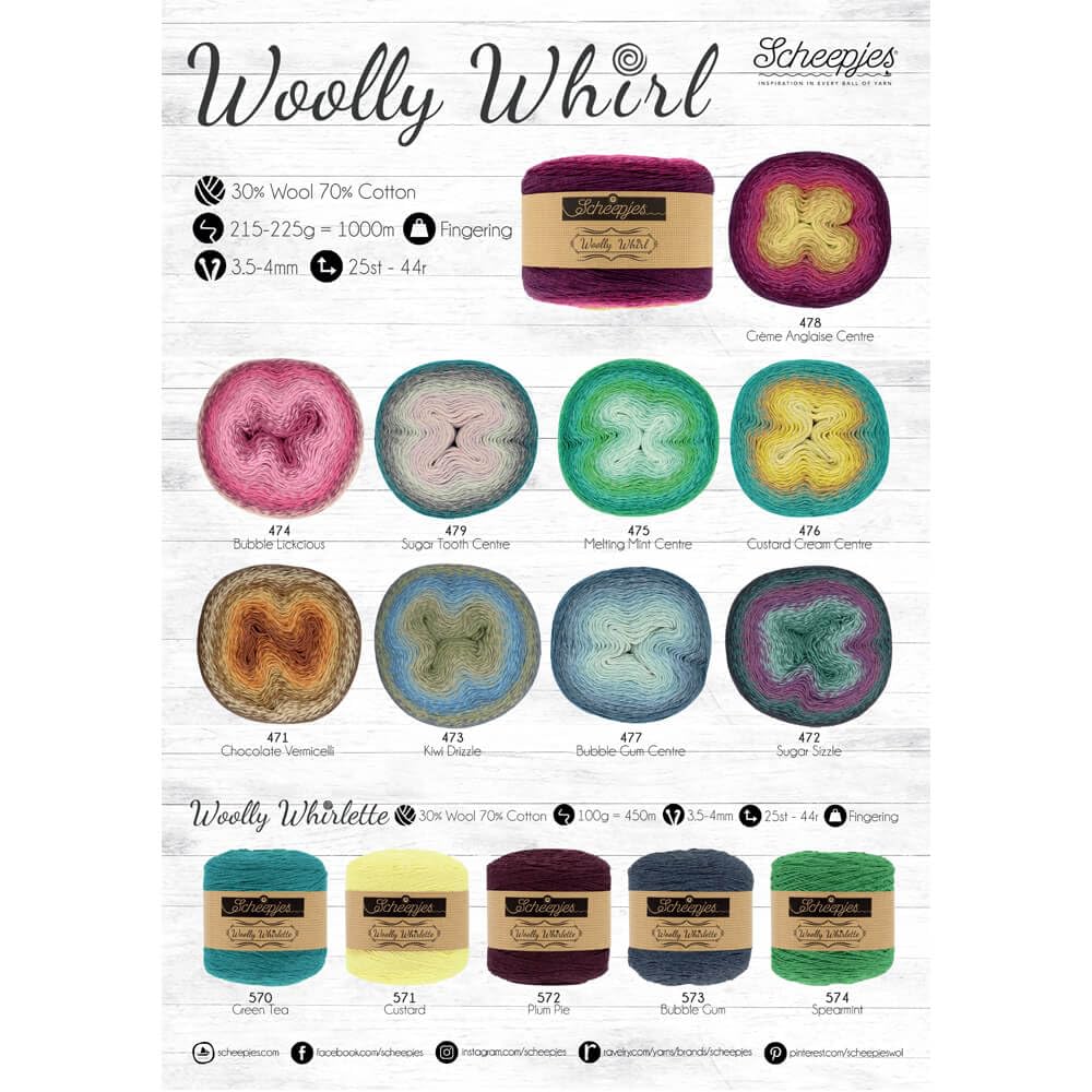Scheepjes Affiche de la boutique Woolly Whirl A2 décorer mur vide atelier fil