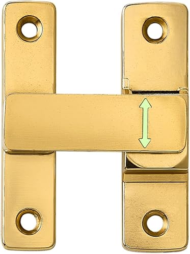 Miniatura 7 de Paquete de 2 cierres giratorios dorados de 90180 grados, perno de bloqueo resistente para aplicaciones de puertas, graneros, jardines, vallas,