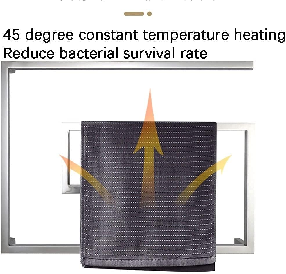 Towel Rack Towel Drying Rack Wall Mount Heated Stainless Steel Towel Warmer for Bathroom Built-in Thermostat, Wall-Mounted & Plug-in Design Easy Install (600X600X120MM)