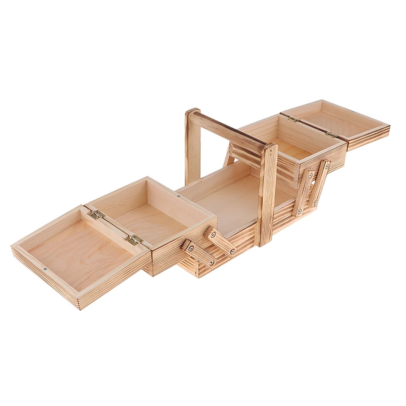 Holz-Nähkästchen Aufbewahrungsbox for Handarbeiten, Nähnadeln, Stickereien aus Holz, freitragende Box for Schmuckhalter