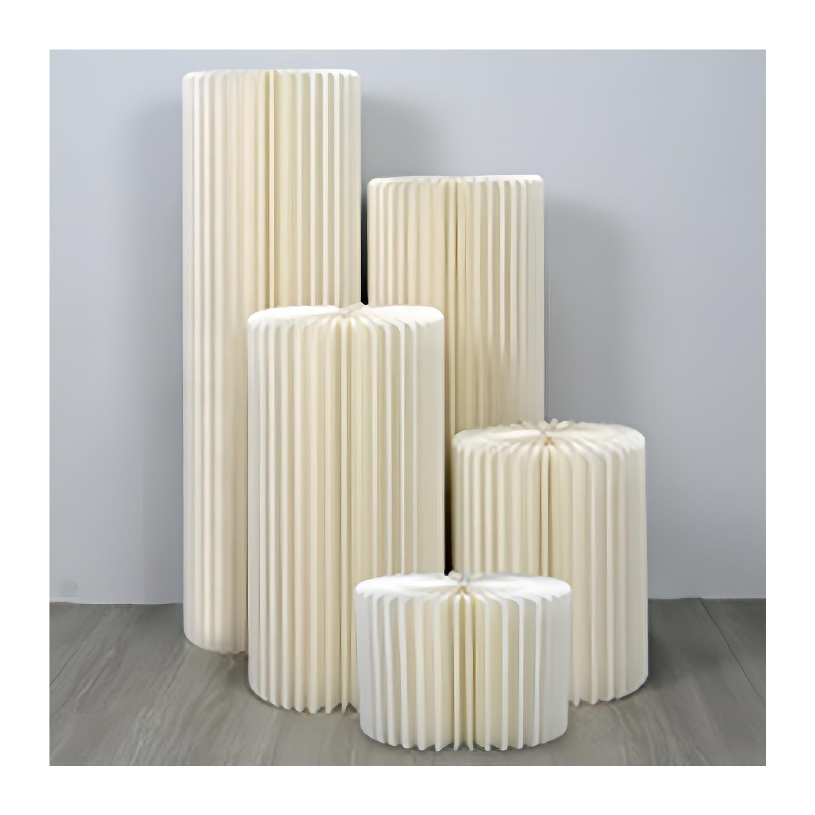 YTBHSHXZ plinth， Cardboard Columns Pedestal Stand, Foldable Paper Flower , Display Column With Acrylic Lid(15.75in,E)