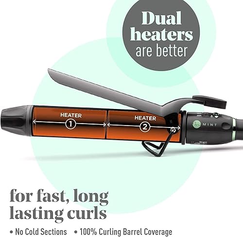 Miniatura 6 de MINT Value Bundle - Crema suavizante hidratante ligera de lujo y plancha rizadora de serie profesional de 1 14 pulgadas por MINT  Barril de cerámica