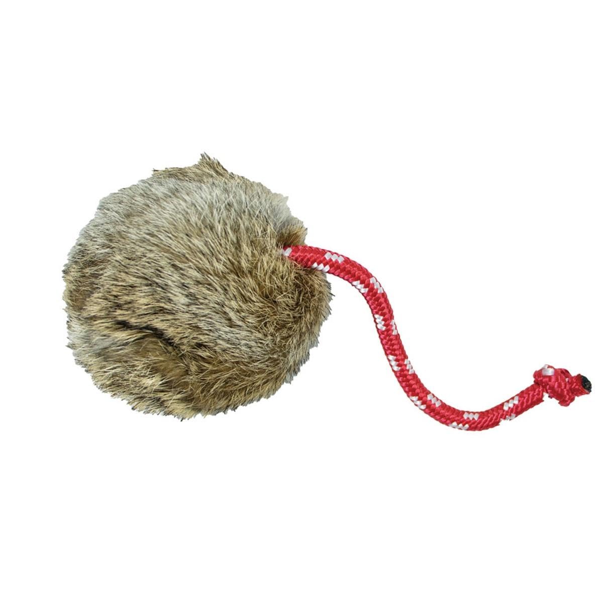 Dog & Field - Rabbit Fake Fur Dummy Ball (Weighted Long Throw Fur Ball)