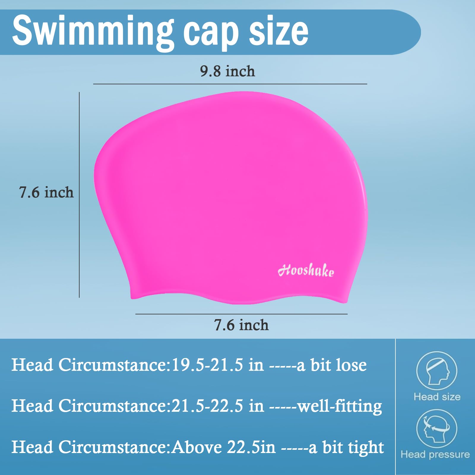 Gorro de natación, gorro de natación de silicona adecuado para mujeres y hombres con pelo corto y largo, 1 unidad