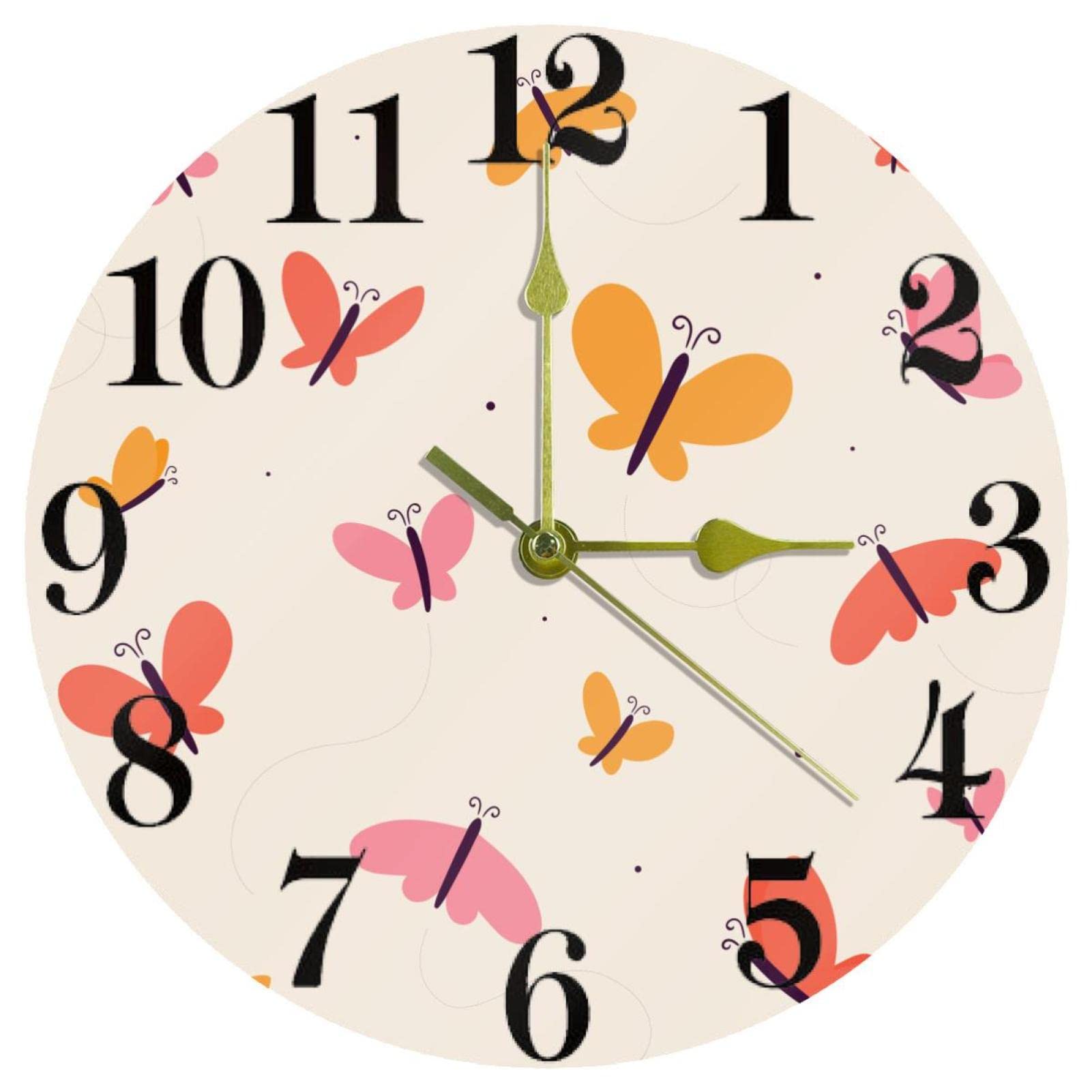 Horloge murale ronde décorative et silencieuse pour bureau et école