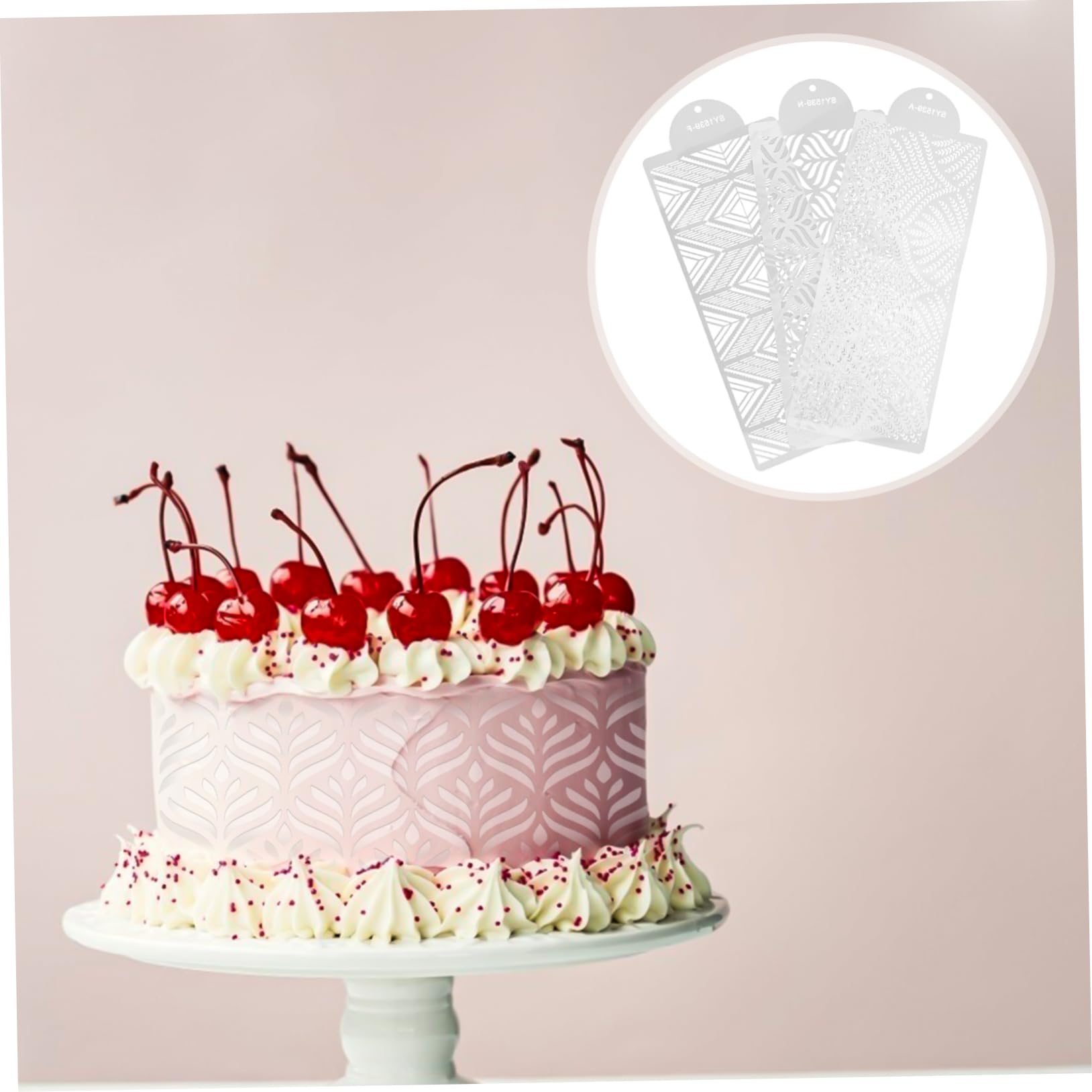 Abaodam 3sets Stencil Per Torte Inossidabile Creativi Per Decorazioni Dolci e Dessert Facile Da Usare e Demoulding Per Feste e Speciali