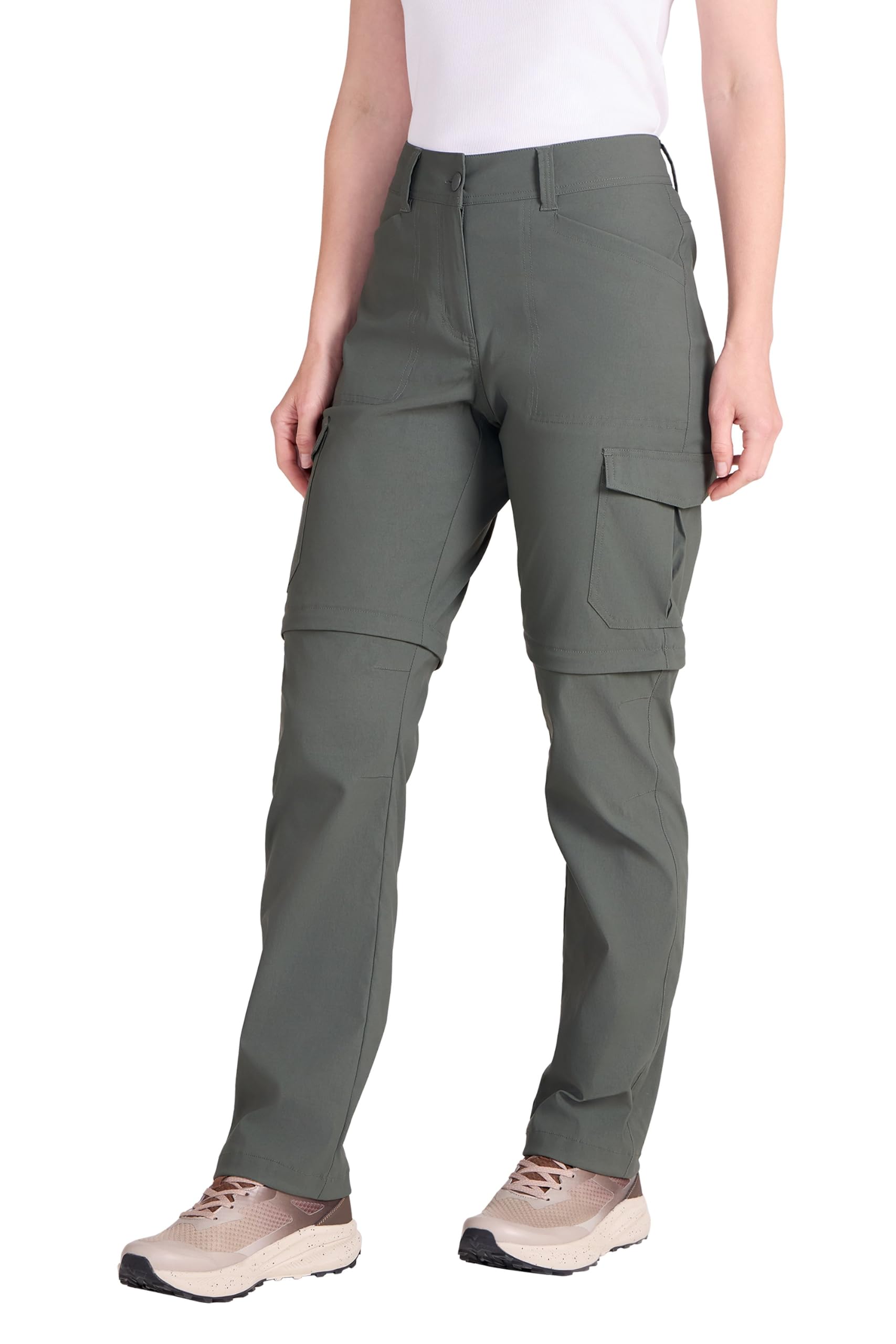 Mountain Warehouse Women's Khaki 'Conniston' Stretchy Cargo Trousers Casual Quick Dry Outdoor Pants In | Size: 16