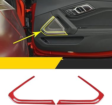 for BMW Z4 G29 2017-2020 Soft Carbon Fiber Car Interior Door Ambient Light Decorative Panel Sticker Car Interior Accessories Carbon Fiber Red