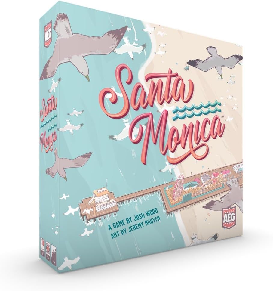 AEG Santa Monica | Build your Beachfront, Attract Tourists to the Boardwalk | City-Building Card Drafting Set Collection Game | 1-4 Players | Ages 14+