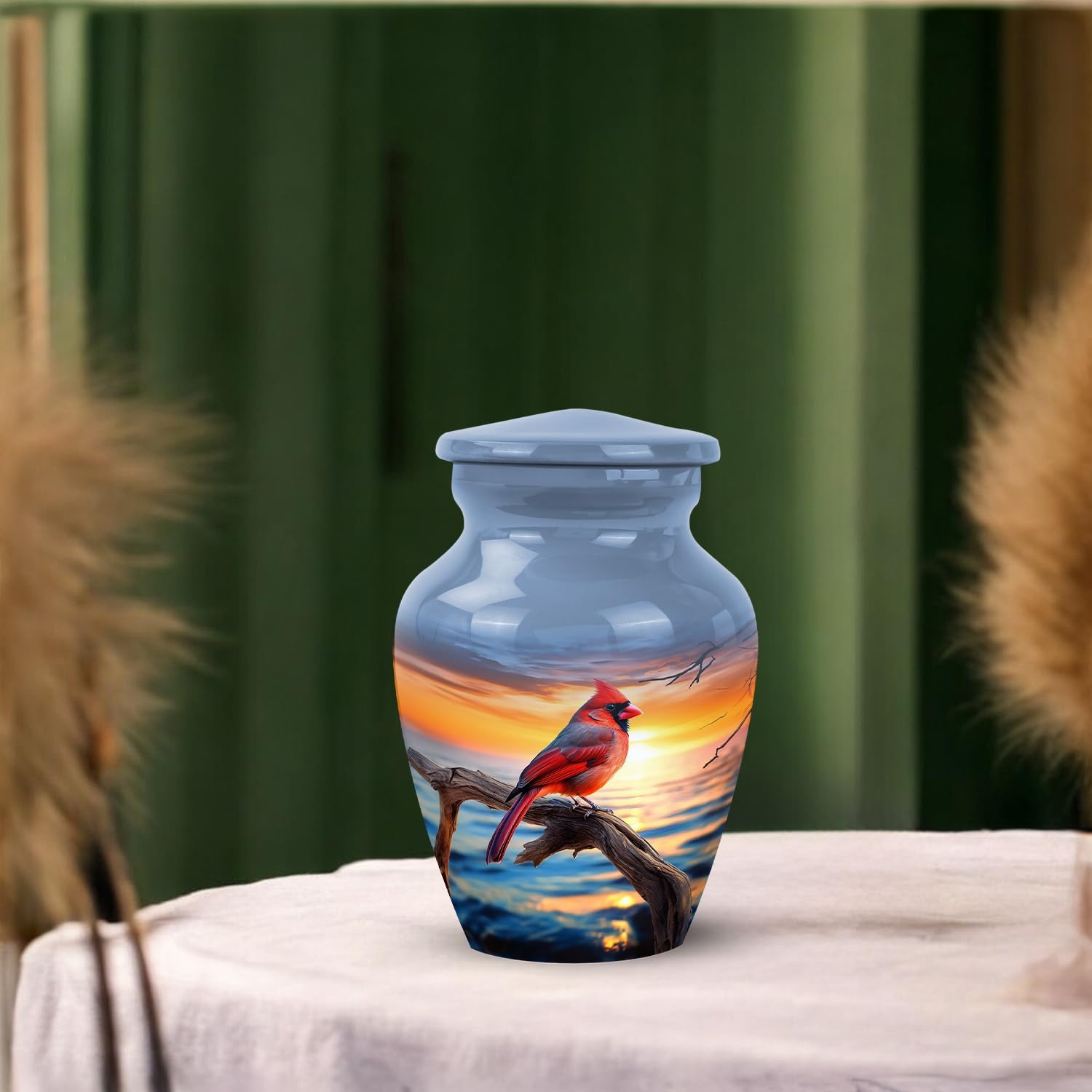 Red Cardinal Bird Urn for Ashes for Women & Man, Small Keepsake Urns for Human Ashes Adult Male, Cremation Memorial Urn for Man 3Inch