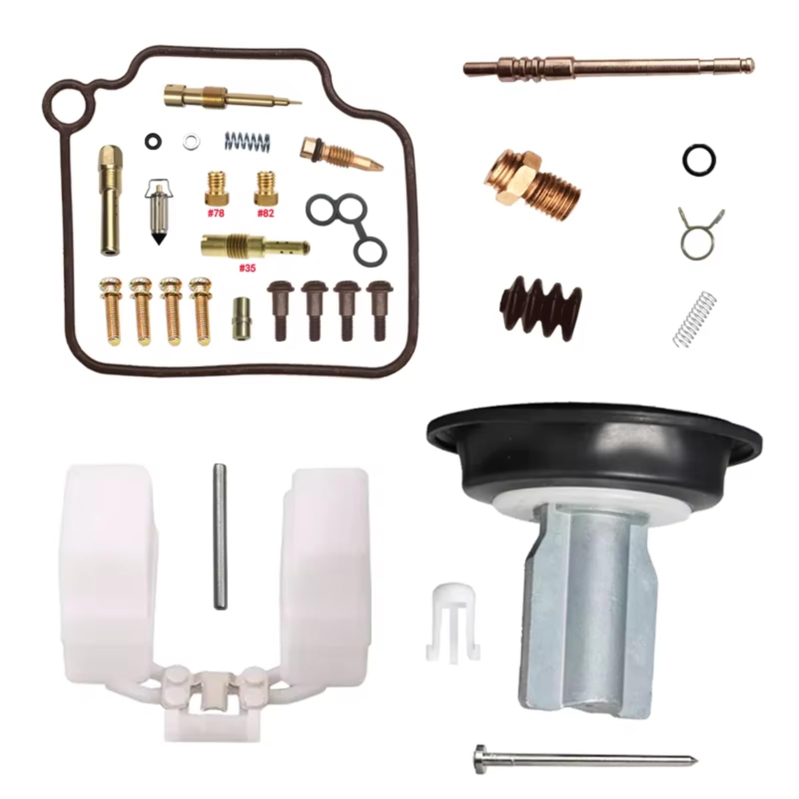 Compatible con Piaggio para 125 para BYQ125T Kit De Reconstrucción De Carburador Membrana Deslizante De Diafragma Válvula De Aguja Sellado De Junta Kit reparación carburador(Type 5)