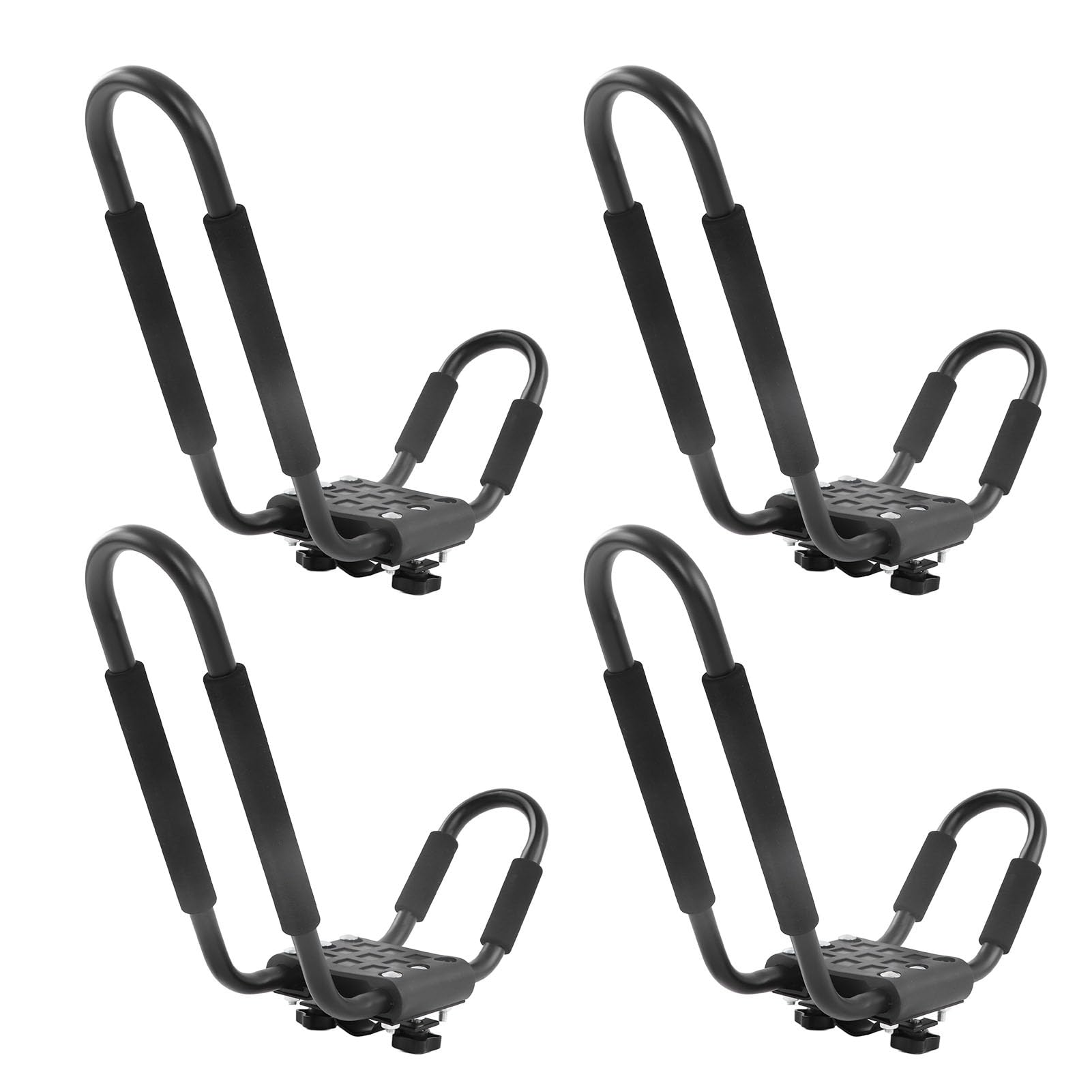 Haofy Soporte de Montaje Superior para Techo de Kayak, Soporte de Barra en J de Acero de Aleación Resistente para Canoa, Tabla de esquí, Transporte Superior, Capacidad de Carga de 68KG, 2 Pares