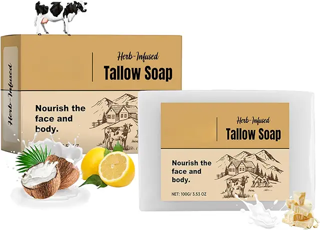 Organic Beef Tallow Soap Bar - Moisturizing & Deep Cleansing for All Skin Types
