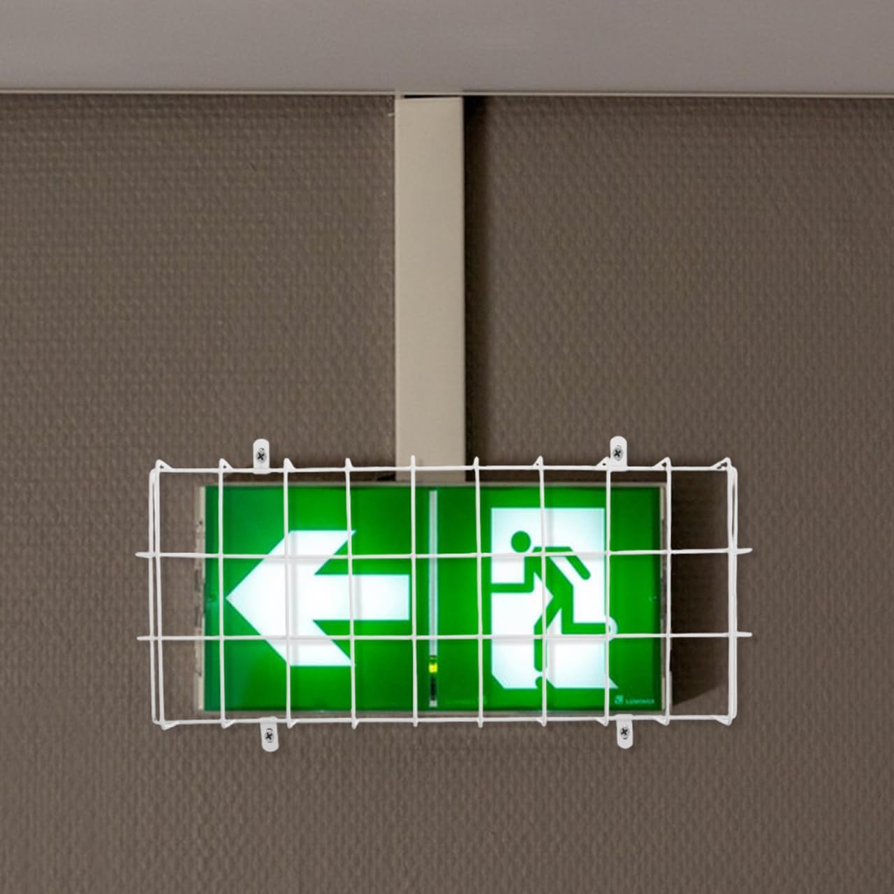 4Pcs Wall Mounted Exit Sign Guard Durable Metal Safety Cage for Emergency Lighting Protective Shield for Harsh Conditions for Warehouses Schools Hospitals