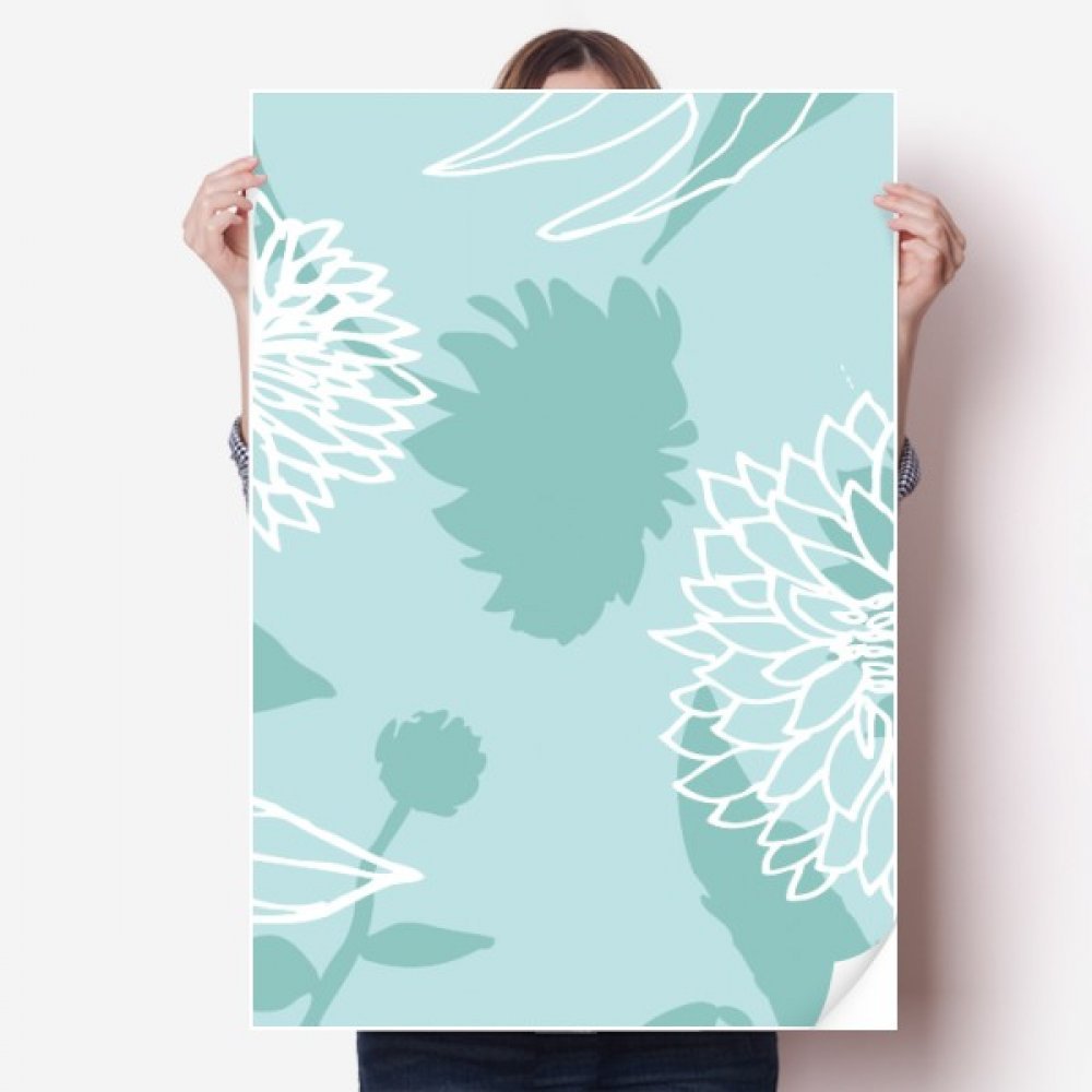 Sticker mural plantes chrysanthème : décorez sans abîmer vos cloisons en vinyle 80x55cm