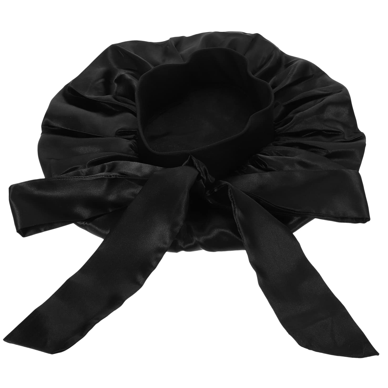 minkissy 3piezas Gorro De Para Mujeres Con Lazo Capucha Grande De Satén Gorro De Baño Elástico y Reutilizable Para Spa y Sueño