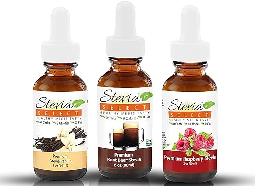 Stevia Select Stevia Drops Keto - Paquete de sabores sin azúcar (3) Sabor Stevia de 2 onzas.