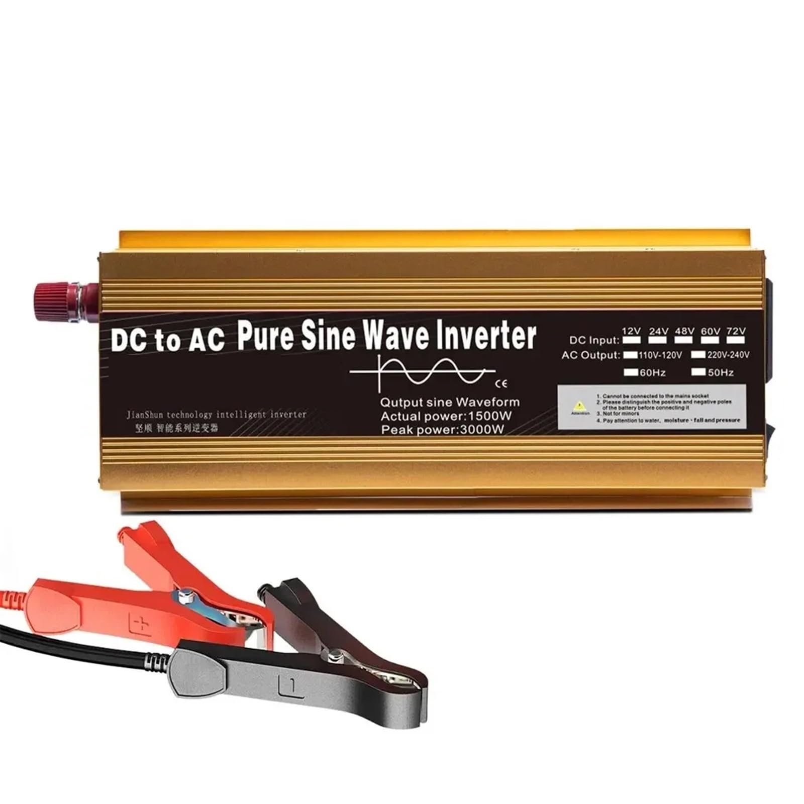 Falownik Inwerter DC do AC czysta fala sinusoidalna 1600W-3000W Transformator Konwerter gniazd wielofunkcyjnych Inwerter samochodowy(12V,3000W)