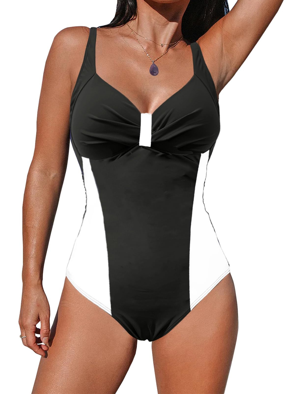 JFAN Mujer Traje de baño de una Pieza Verano V Ropa de Sin Espalda bañador Monokini con Lazo One Piece Bañador para Mujer