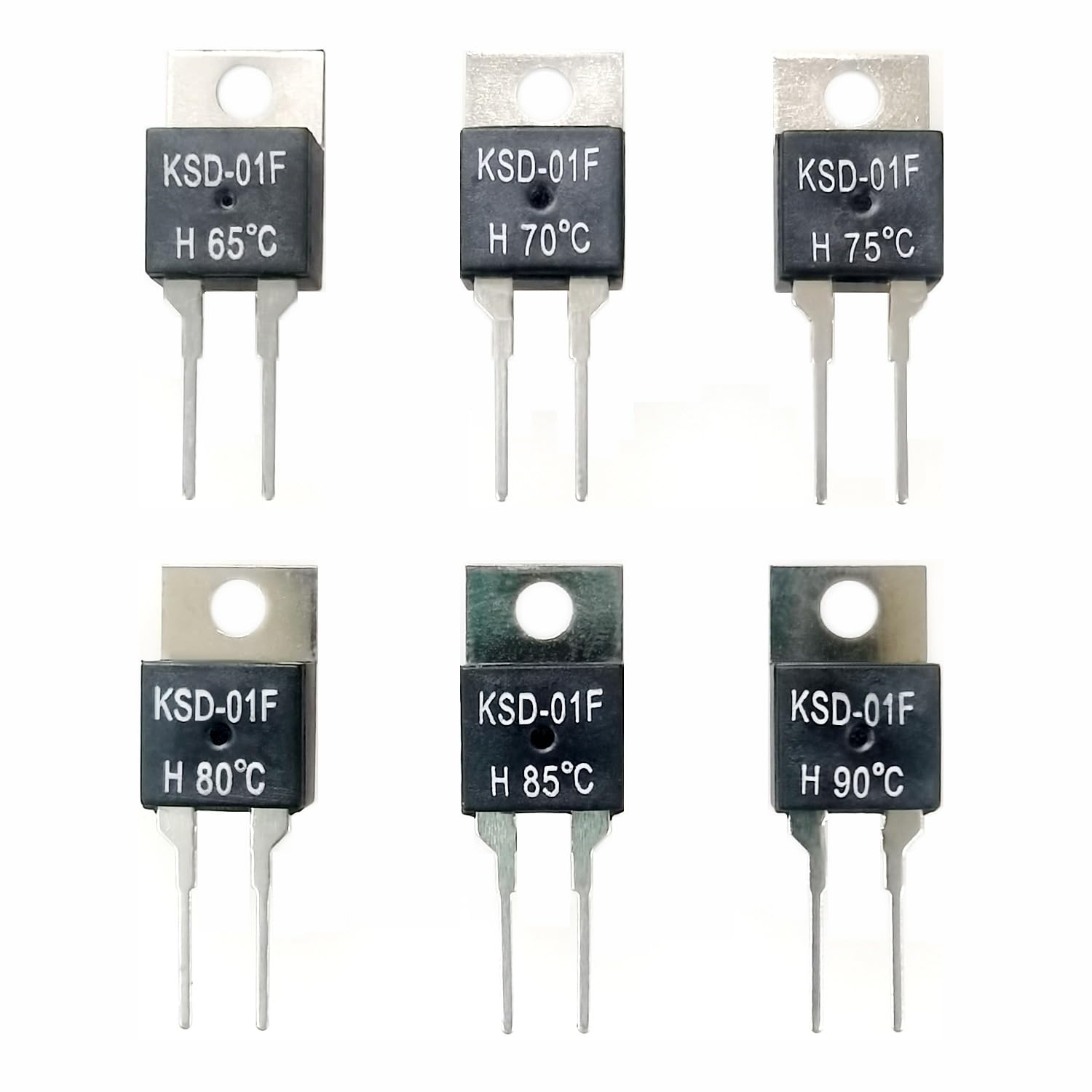 6 PCS Temperature Switch KSD-01F Normally Open (NO 65℃-90℃) | KSD-01F 65℃ 70℃ 75℃ 80℃ 85℃ 90℃ Thermal Switch Thermostat Temperature Controller
